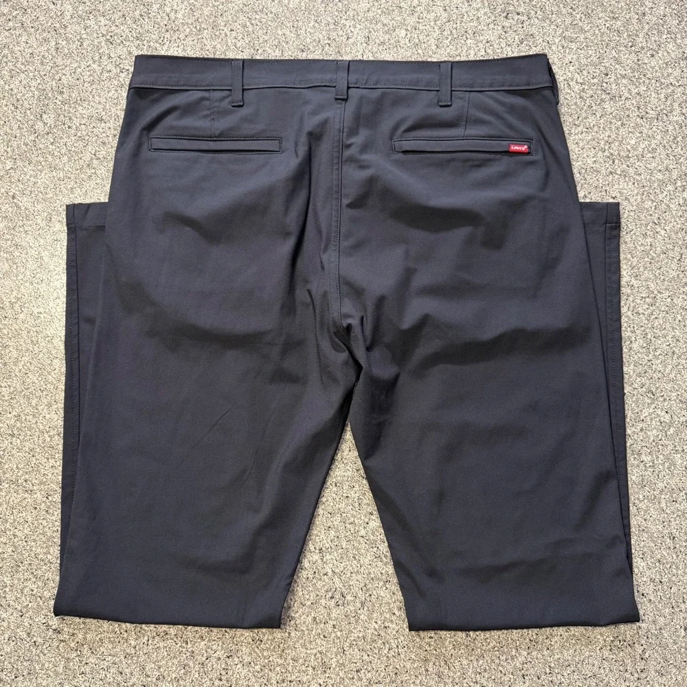 Levis XX Chino Pants Mens 38x34 Black Standard Fit Tapered Tech+